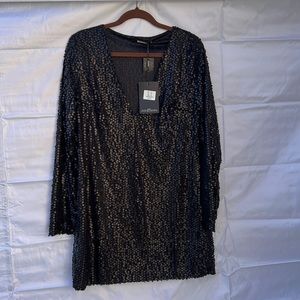 MISSGUIDED sequin black dress US 10
